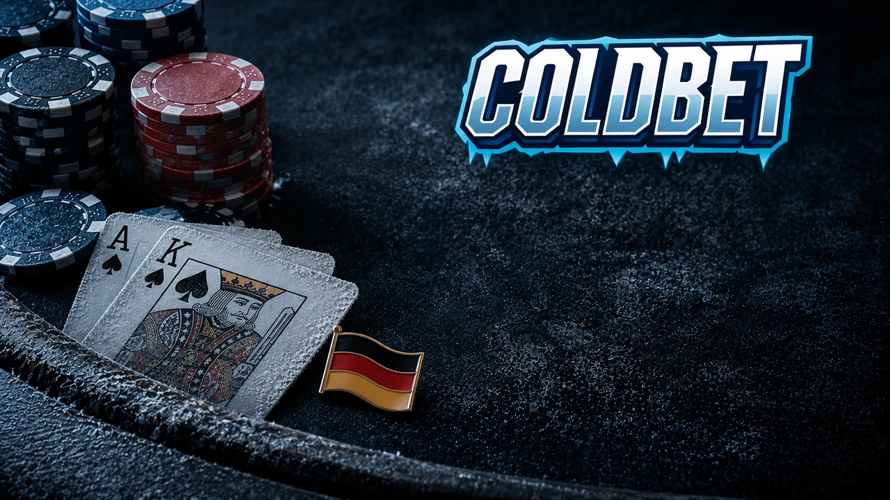 ColdBet Casino-Eingang mit neoklassischer deutscher Fassade